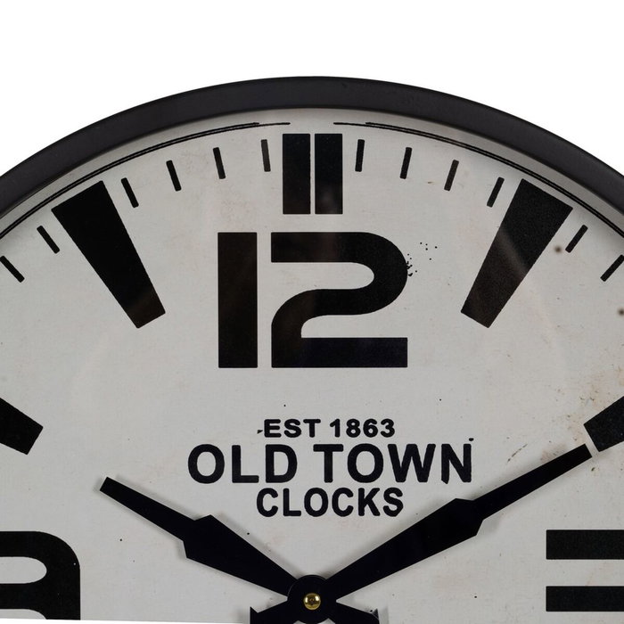 BigBuy Home Horloge Murale Blanc Noir Fer 46 x 46 x 6 cm