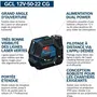 Bosch Professional GCL 12V-50-22 CG - Niveau laser combiné jusqu'à 50 m, Dual Power, avec support RM 20, 4 piles LR6 (AA) et housse