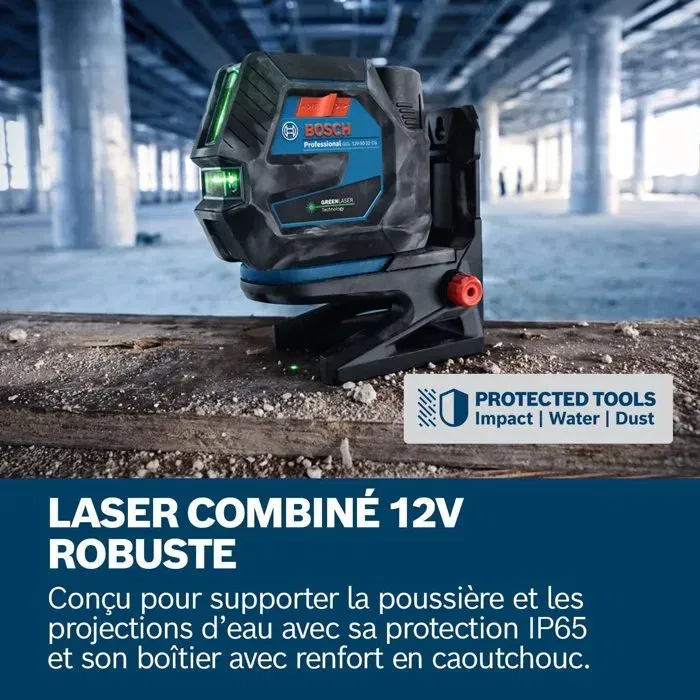 Bosch Professional GCL 12V-50-22 CG - Niveau laser combiné jusqu'à 50 m, Dual Power, avec support RM 20, 4 piles LR6 (AA) et housse Bosch Professional GCL 12V-50-22 CG - Niveau laser combiné jusqu'à 50 m, Dual Power, avec support RM 20, 4 piles LR6 (AA) et housse