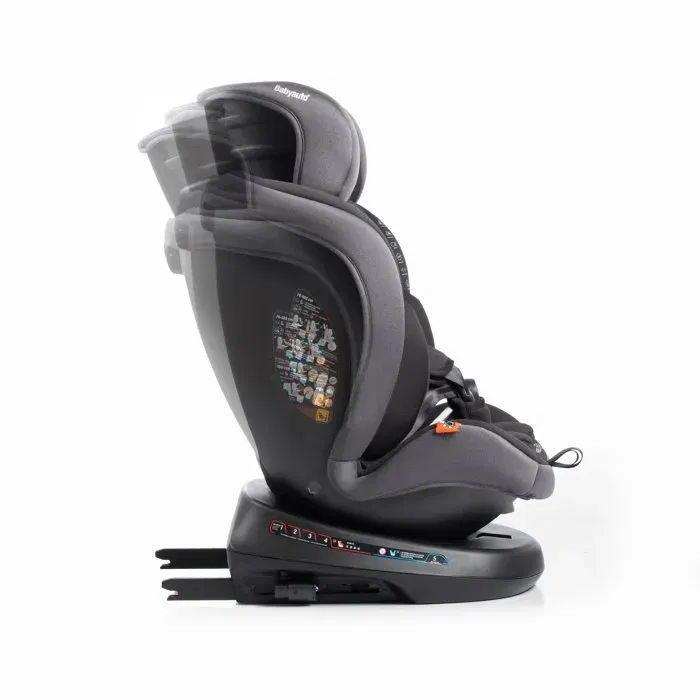 Babyauto - Rodia - Siège auto pivotant évolutif Groupe 0/1/2/3 (40-150 cm) I-Size - Inclinable - Avec réducteur - Coloris Stone Grey