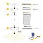 Emuca Poubelle encastrable sur le plan de travail Recycle, 1 bac extractible 7 litres, Acier inoxydable et Plastique