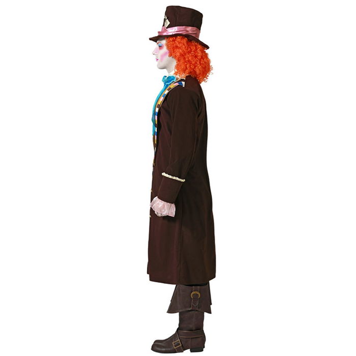 Déguisement Le Chapelier Fou Marron pour Homme Adulte Taille XL - Inclut Veste, Chapeau, Accessoire de Cou (Polyester)