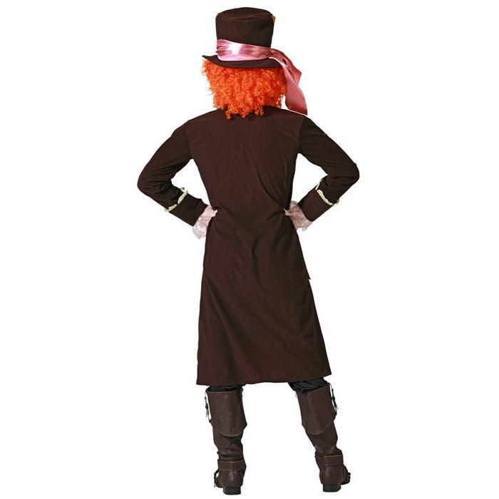 Déguisement Le Chapelier Fou Marron pour Homme Adulte Taille XL - Inclut Veste, Chapeau, Accessoire de Cou (Polyester)