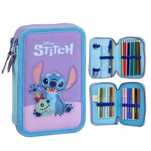 Cerdá Plumier avec accessoires Stitch (Lilo et Stitch) 12.5 x 19.5 x 4.5 cm - Couleur Violet Cerdá Plumier avec accessoires Stitch (Lilo et Stitch) 12.5 x 19.5 x 4.5 cm - Couleur Violet