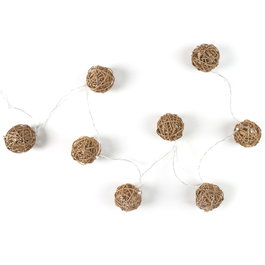 Home Deco Factory Guirlande Lumineuse 8 LED Rotin Naturel