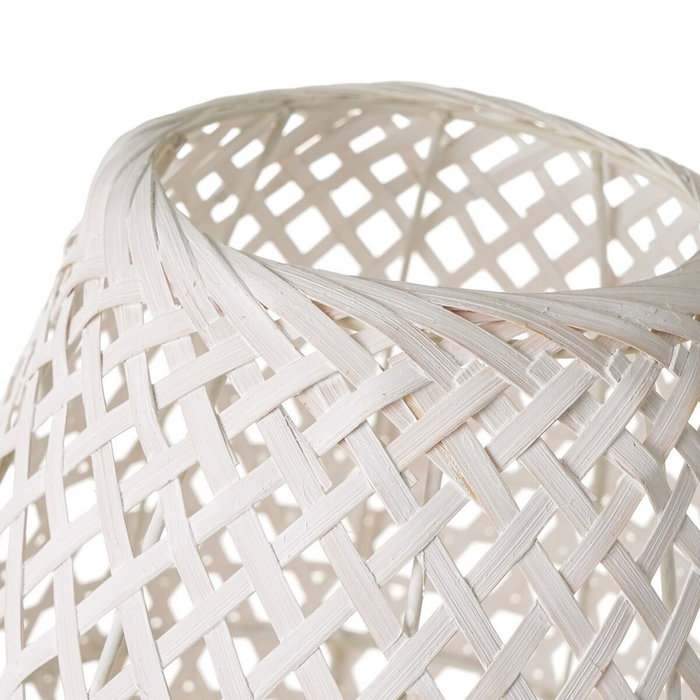 BigBuy Home Lampe de bureau Blanc Métal et Bambou BigBuy Home Lampe de bureau Blanc Métal et Bambou