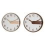 Horloge Murale Home ESPRIT Marron Naturel PVC Bois 30 x 4,7 x 30 cm (2 Unités)