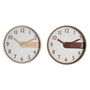 Horloge Murale Home ESPRIT Marron Naturel PVC Bois 30 x 4,7 x 30 cm (2 Unités)