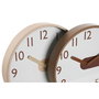Horloge Murale Home ESPRIT Marron Naturel PVC Bois 30 x 4,7 x 30 cm (2 Unités)