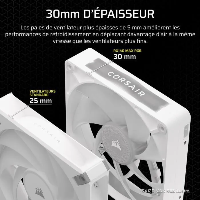 Corsair iCUE LINK RX140 RGB Max Ventilateur PC Blanc 140 mm Dual Fan - CO-9051040-WW