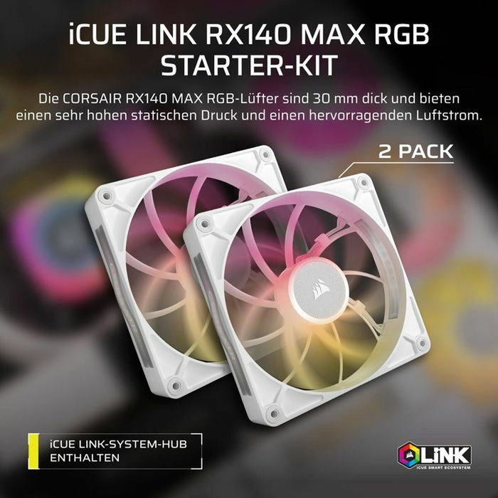 Corsair iCUE LINK RX140 RGB Max White Dual Fan