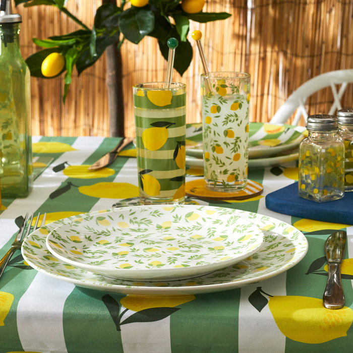 Home Deco Factory Assiette plate 27 cm citrons BAIN DE SOLEIL