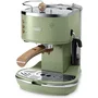 De'Longhi Machine à Expresso Icona Vintage ECOV310.GR - 15 bars, 1100 W, 1.4 L, Auto-amorçage, Chaudière Inox, Bac Récupérateur Amovible, Vert Olive/Chocolat