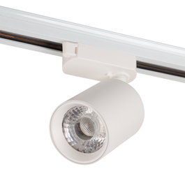 Projecteur de rail monophasé LED COB 10W, 1000Lm, Blanc Naturel 4000K, Graduable