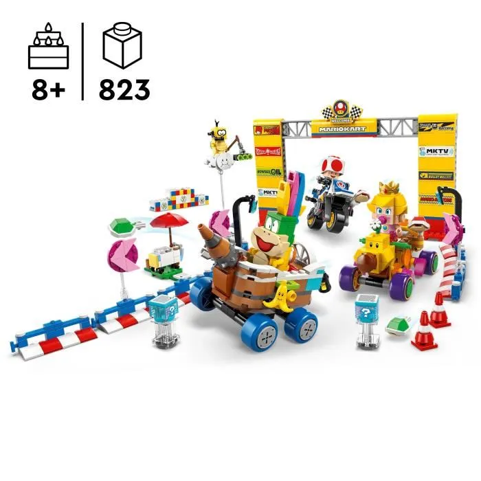 Lego 72036 Super Mario Mario Kart - Ensemble Jouet Course avec Baby Peach, Moto et Circuit - Jeu de Construction Nintendo pour Enfants 8 ans et Plus
