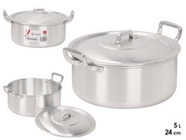 KINVARA Cacerola en aluminium 24 cm 5 L, Plata
