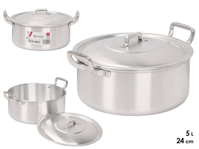 KINVARA Cacerola en aluminium 24 cm 5 L, Plata KINVARA Cacerola en aluminium 24 cm 5 L, Plata