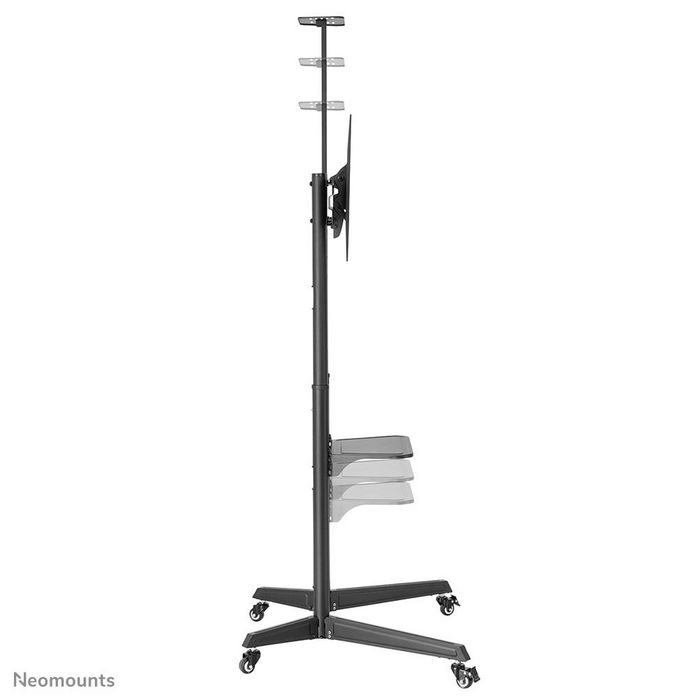 Neomounts FL50-550BL1 Support mobile au sol pour écran plat TV 37-70" jusqu'à 50 kg, avec tablette multimédia, support caméra, roulettes et gestion de câbles - Noir