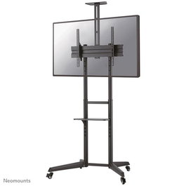 Neomounts FL50-550BL1 Support mobile au sol pour écran plat TV 37-70" jusqu'à 50 kg, avec tablette multimédia, support caméra, roulettes et gestion de câbles - Noir