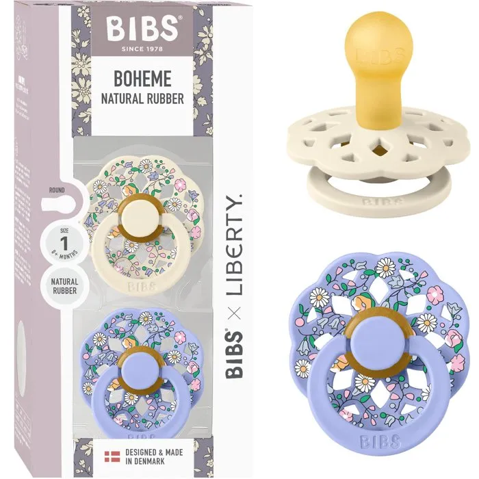 Bibs Sucette Chloe Meadow Liberty Boheme Ivory Mix T1 - Pack de 2 Bibs Sucette Chloe Meadow Liberty Boheme Ivory Mix T1 - Pack de 2