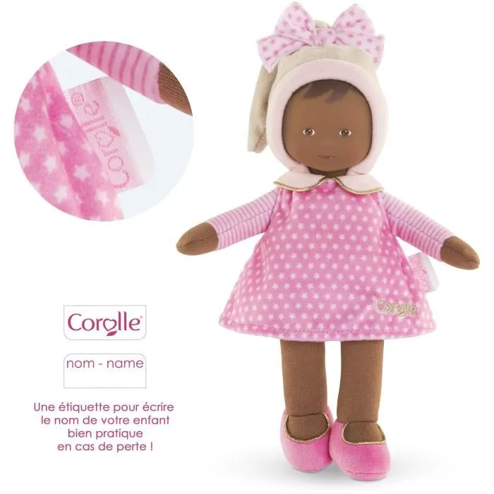 Corolle Doudou Miss Rose Rêves d'Étoiles 25 cm - Doudou peluche visage vinyle et senteur vanille, cadeau de naissance, dès la naissance Corolle Doudou Miss Rose Rêves d'Étoiles 25 cm - Doudou peluche visage vinyle et senteur vanille, cadeau de naissance, dès la naissance
