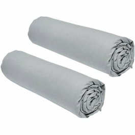 Today Lot de 2 draps housses Essential 140 x 190 cm Gris Acier
