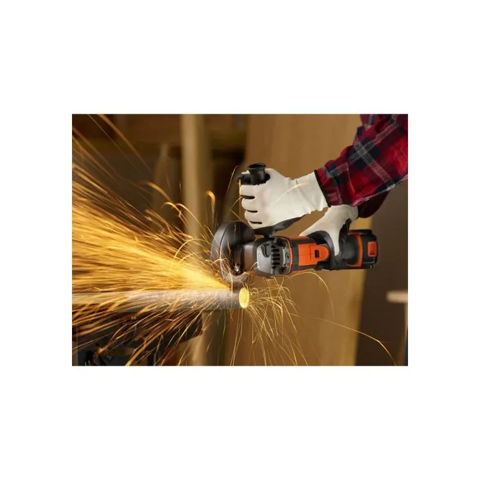 Meuleuse d'angle BLACK+DECKER BCG720N-XJ 18V 125mm, puissante et ergonomique pour meulage, ponçage et coupe, sans batterie