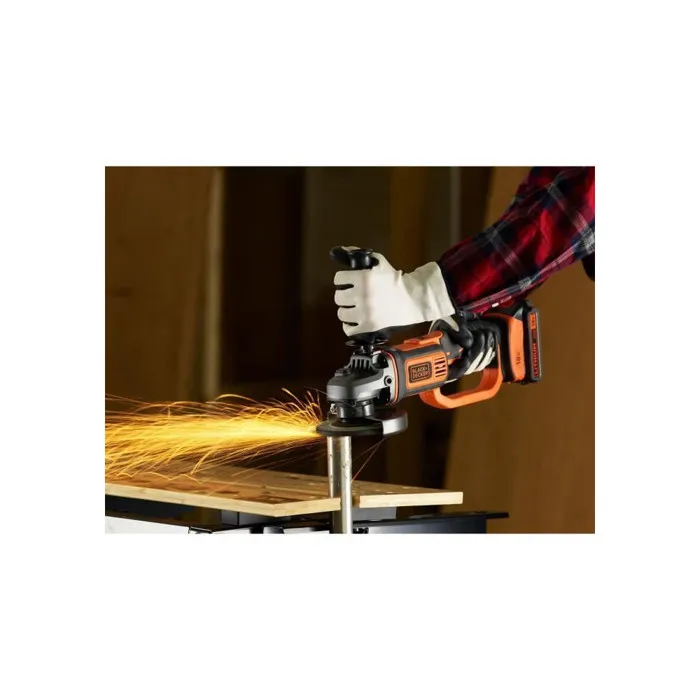 Meuleuse d'angle BLACK+DECKER BCG720N-XJ 18V 125mm, puissante et ergonomique pour meulage, ponçage et coupe, sans batterie