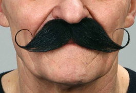 My Other Me Bigote noir - Moustache postiche adulte multilingue (français, espagnol, anglais...) - Taille unique - Multicolore