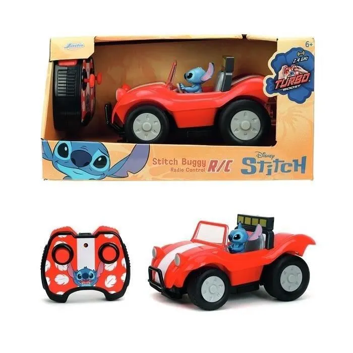 Smoby JADA Véhicule Radiocommandé Stitch Buggy 1/24 - Buggy RC 2.4 GHz avec fonction Turbo - Véhicule jouet Disney à partir de 6 ans