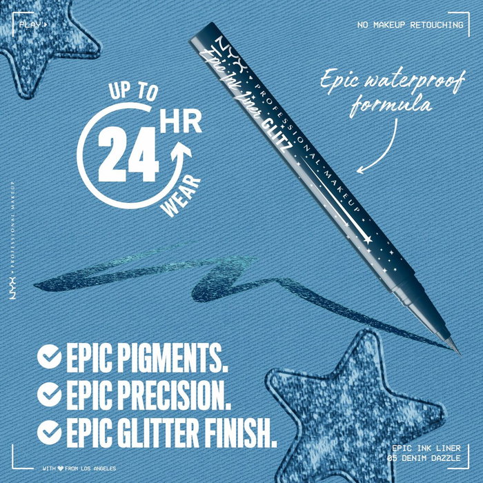 Nyx Professional Make Up EPIC INK LINER GLITZ 06-Denim Dazzle