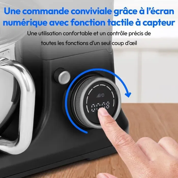 Medion Robot Pâtissier MD18420 - 1200 W, Bol 5 L, 8 Vitesses, Ecran Tactile, Noir, Avec Bol à Glace Medion Robot Pâtissier MD18420 - 1200 W, Bol 5 L, 8 Vitesses, Ecran Tactile, Noir, Avec Bol à Glace