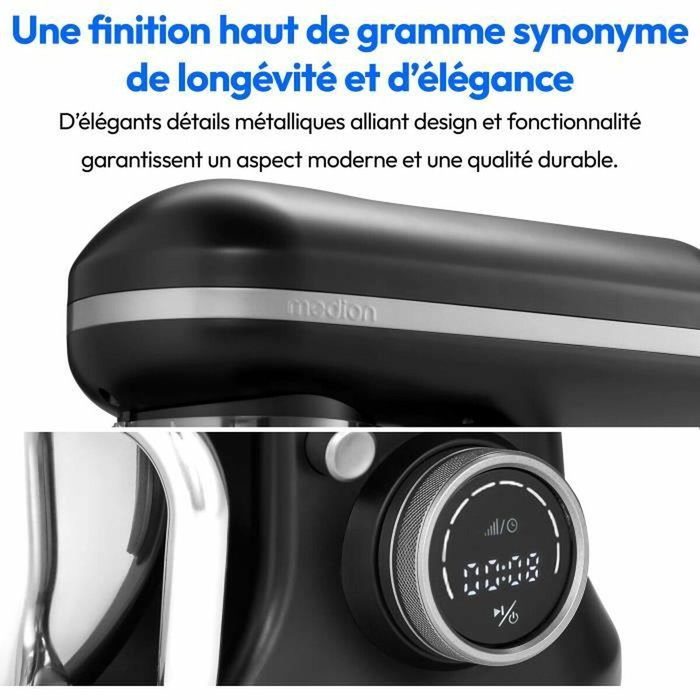 Medion MD18420 Robot pâtissier Noir 1200 W 5 L Medion MD18420 Robot pâtissier Noir 1200 W 5 L