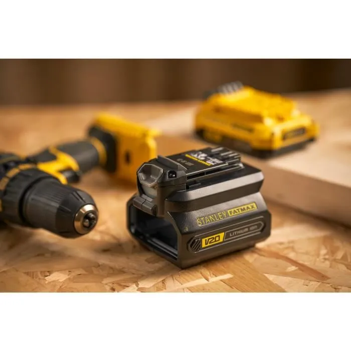 Stanley Fatmax - Adaptateur de batterie SFMCB100-XJ - Compatible outils 18V (ancienne génération) avec batteries V20 1,5Ah/2Ah