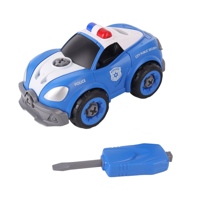 Tachan Kit de Construction Voiture de Police DIY 21 Pièces pour Enfants, Jouet Éducatif à Monter pour Développer la Motricité et la Logique