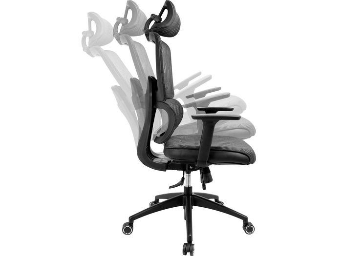 Sandberg ErgoFusion Gaming Chair Pro - Fauteuil de bureau et gaming ergonomique avec dossier en mesh, réglable en hauteur, inclinaison et accoudoirs