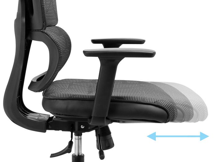 Sandberg ErgoFusion Gaming Chair Pro - Fauteuil de bureau et gaming ergonomique avec dossier en mesh, réglable en hauteur, inclinaison et accoudoirs