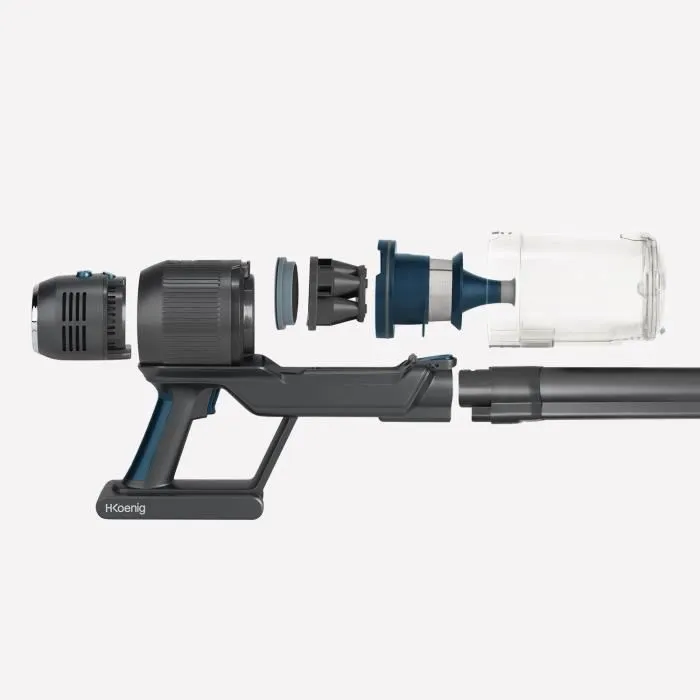 Hkoenig UPX26 PowerFlex+ Aspirateur balai 2 en 1 sans fil 220W, pliable, autonomie 40 min, capacité 0.8 L Hkoenig UPX26 PowerFlex+ Aspirateur balai 2 en 1 sans fil 220W, pliable, autonomie 40 min, capacité 0.8 L