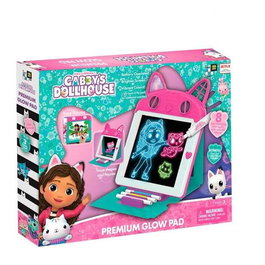 Gabby's Dollhouse - Pizarra magica, tableau lumineux à LED avec lumières colorées, 8 motifs, 3 marqueurs effaçables et 8 pochoirs, jouet éducatif pour enfants à partir de 5 ans