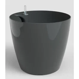 ARTEVASI San Remo SWS 36 BR - Pot de fleurs avec pieds pour intérieur et extérieur - Plastique résistant aux UV - Ø36 x H33,5 cm, 25 L - Gris anthracite