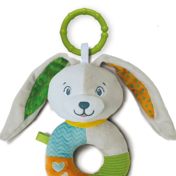 Clementoni Sonajero 17787 - Hochet bébé lapin doux, facile à saisir, textures et couleurs vives, anneau pratique Clementoni Sonajero 17787 - Hochet bébé lapin doux, facile à saisir, textures et couleurs vives, anneau pratique