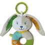 Clementoni Sonajero 17787 - Hochet bébé lapin doux, facile à saisir, textures et couleurs vives, anneau pratique