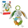 Clementoni Sonajero 17787 - Hochet bébé lapin doux, facile à saisir, textures et couleurs vives, anneau pratique