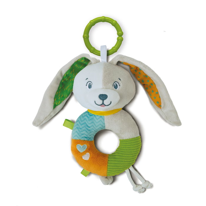 Clementoni Sonajero 17787 - Hochet bébé lapin doux, facile à saisir, textures et couleurs vives, anneau pratique Clementoni Sonajero 17787 - Hochet bébé lapin doux, facile à saisir, textures et couleurs vives, anneau pratique