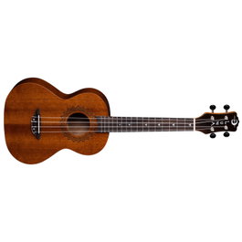 LUNA Ukulele Tenor Vintage Mahogany, Corps Acajou, Touche Noyer, 19" de Longueur de Corde, Mécaniques Ouvertes