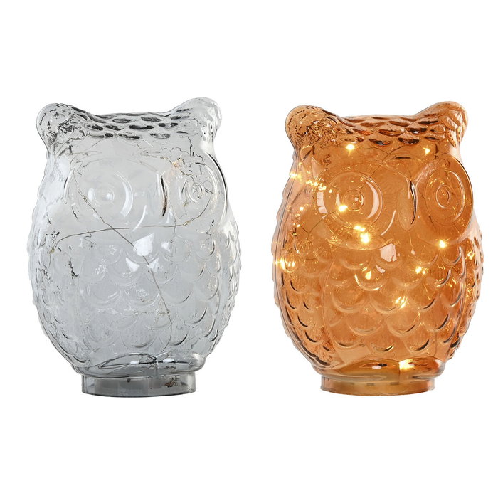 Home ESPRIT Décoration lumineuse en Verre 15 x 12 x 20 cm (2 Unités) Home ESPRIT Décoration lumineuse en Verre 15 x 12 x 20 cm (2 Unités)