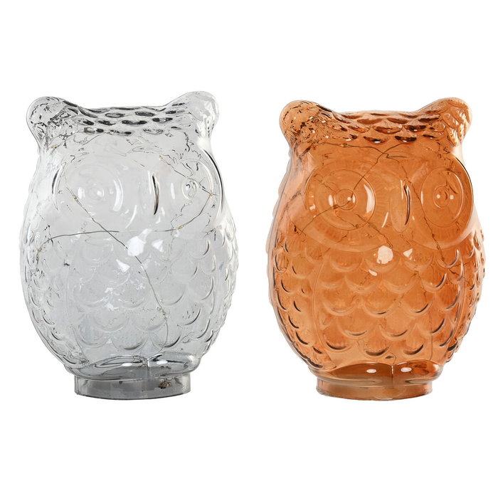 Home ESPRIT Décoration lumineuse en Verre 15 x 12 x 20 cm (2 Unités) Home ESPRIT Décoration lumineuse en Verre 15 x 12 x 20 cm (2 Unités)