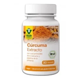 Raab Vitalfood Curcuma Extracto 90 Capsules Bio Vegan Complément Alimentaire Curcumine et Pipérine