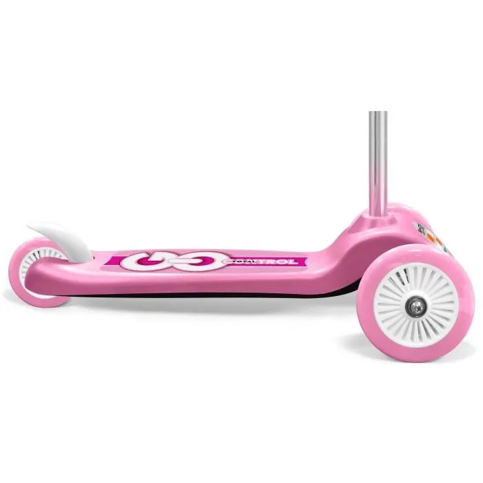 Stamp Trottinette 3 roues SKIDS CONTROL pour enfants à partir de 3 ans, plateau antidérapant, roues inclinables, frein arrière, rose