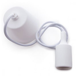 Support de Lampe E27 Câble - Rosette Blanc
